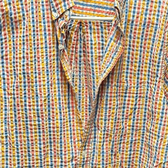 Lands end Colorful Plaid Men's Shirt MEDIUM - Picture 3 of 4